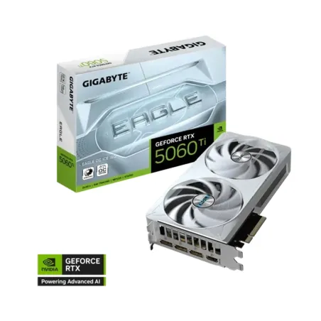  Tarjeta de video GIGABYTE GeForce RTX 5060 Ti EAGLE OC ICE 16G, 16 GB GDDR7, PCIe 5.0 2690.677966 Tarjeta de video GIGABYTE GeF