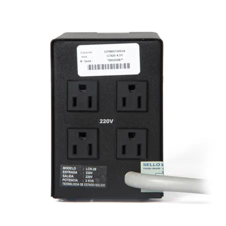  Estabilizador Monofasico ELISE IEDA PODER SAFE LCR20-4.5% Solido 2kVA 220VAC 4 Tomas 540.677966 Estabilizador Monofasico ELISE 