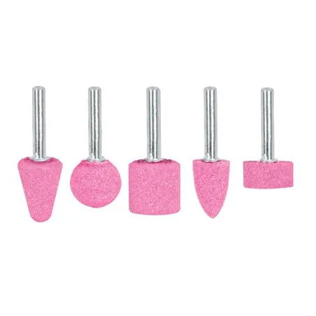  Juego de Piedras 5 Puntas montadas Uso General, Zanco 1/4" Grano 60, Oxido de Aluminio, JPM-5 11680 Truper 9.067797 Juego de 5 