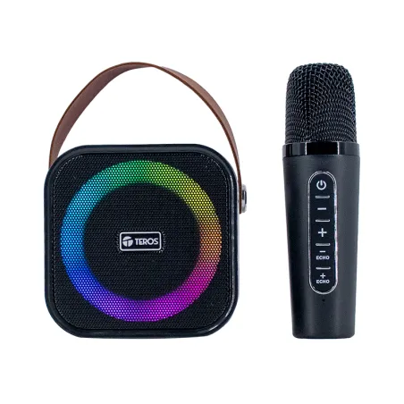 Parlante Karaoke Inalámbrico TEROS TE-6013N BT 5.4 10W USB Iluminación LED Teros-Parlante Karaoke Inalámbrico TEROS TE-6013N BT 