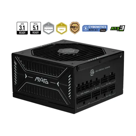 Fuente de alimentación MSI MAG A1000GLS PCI-E 5 1000W 80 PLUS Gold Formato ATX. Msi-Fuente de alimentación MSI MAG A1000GLS PCI-