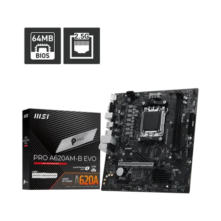Motherboard MSI PRO A620AM-B EVO Chipset AMD A620A Socket AM5 HDMI VGA mATX Msi-Motherboard MSI PRO A620AM-B EVO Chipset AMD A62