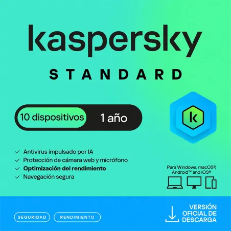Antivirus Kaspersky Standard para 10 PCs Lic 1 año Producto Virtual. Kaspersky-Antivirus Kaspersky Standard para 10 PCs Lic 1 añ