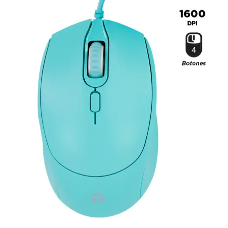  Mouse óptico TEROS TE-1227S 800-1200-1600 DPI USB 4 botones color verde 11.8644 Mouse óptico TEROS TE-1227S 800-1200-1600 DPI U