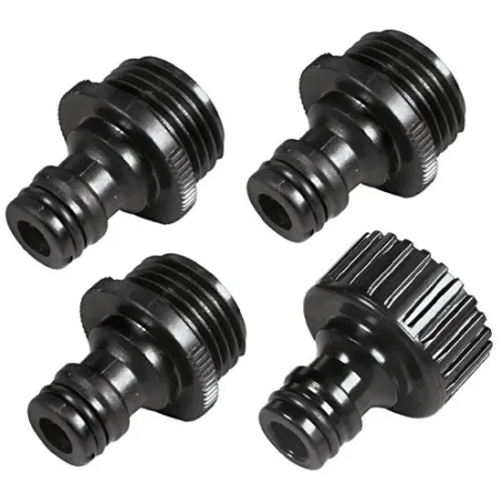  Conector Adaptador Sistema Click Repuesto, Entrada 3/4", Incluye 3 Conectores Machos y 1 Conector Hembra, SET-4AD 12730 Truper 