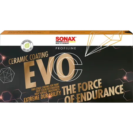 Sellador De Pintura CC EVO 5Años Profiline Ceramica Si-Carbon Inc. 4Esponjas BaseCoat 75ml GlossCoat 40ml Sonax 237841 Sonax-Sel