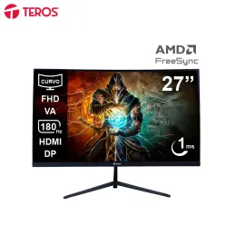 Monitor curvo gaming TEROS TE-2787G 27" FHD VA 180Hz 1ms HDMI DP AUDIO OUT Negro Teros-Monitor curvo gaming TEROS TE-2787G 27" F