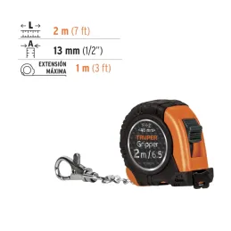 Winchas Flexometro Griper 2M MedicionAmbosLados TPR ABS Truper 14602 Truper-Winchas Flexometro Griper 2M MedicionAmbosLados TPR 