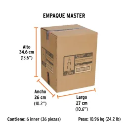 Alicates universal 7" Aislado 1000v ComfortGrip CrVanadio Truper 17329 Truper-Alicate universal 7" Comfort Grip Acero al cromo v