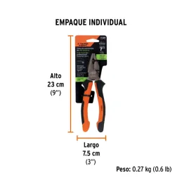 Alicates universal 7" Aislado 1000v ComfortGrip CrVanadio Truper 17329 Truper-Alicate universal 7" Comfort Grip Acero al cromo v