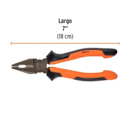 Alicates universal 7" Aislado 1000v ComfortGrip CrVanadio Truper 17329 Truper-Alicate universal 7" Comfort Grip Acero al cromo v