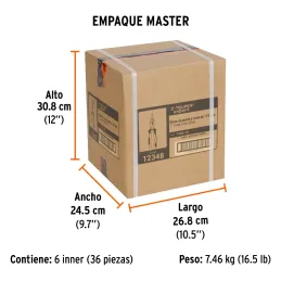 Alicates de punta y corte 7" Aislado 1000v ComfortGrip CrVanadio Truper 12348 Truper-Alicates de punta y corte 7" Aislado 1000v 