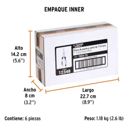 Alicates de punta y corte 7" Aislado 1000v ComfortGrip CrVanadio Truper 12348 Truper-Alicates de punta y corte 7" Aislado 1000v 