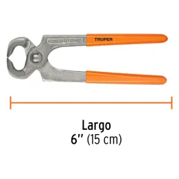 Alicate Tenaza 6", para carpinteros en acero al cromo vanadio, Mango de vinil, TN-6 17385 Truper Truper-Tenazas para carpinteros