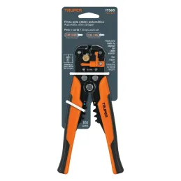 Alicate Pela Cable Automatico 8" 22-10 AWG 3Mordazas Truper 17360 Truper-Pela Cable Automatico 8" Pulgadas, Calibres de 10 a 22 