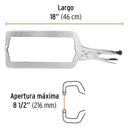 Alicates de Presion 18" Tipo C Fijo Acarbono Truper 17418 Truper-Alicates de Presion 18" Tipo C Fijo Acarbono Truper 17418 Morda