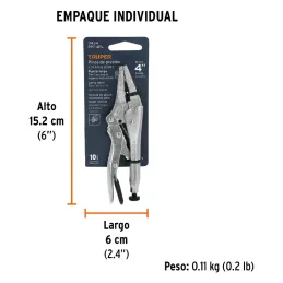 Alicates de Presion 4" Punta Larga CrMolibdeno Truper 17434 Truper-Alicates de Presion 4" Punta Larga CrMolibdeno Truper 17434 M