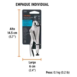 Alicates de Presion 4" Curvo CrMolibdeno Truper 17419 Truper-Alicates de Presion 4" Curvo CrMolibdeno Truper 17419 Mordazas curv