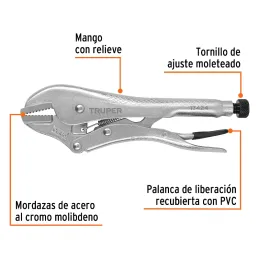 Alicates de Presion 10" Recto CrMolibdeno Truper 17424 Truper-Alicates de Presion 10" Recto CrMolibdeno Truper 17424 Mordazas re