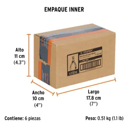 Alicates de punta redonda 5" ComfortGrip CrVanadio Truper 17370 Truper-Alicates de punta redonda 5" ComfortGrip CrVanadio Truper
