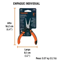 Alicates de punta redonda 5" ComfortGrip CrVanadio Truper 17370 Truper-Alicates de punta redonda 5" ComfortGrip CrVanadio Truper