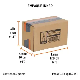 Alicates de punta curva 5" ComfortGrip CrVanadio Truper 17365 Truper-Alicates de punta curva 5" ComfortGrip CrVanadio Truper 173