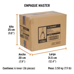 Alicates de punta curva 5" ComfortGrip CrVanadio Truper 17365 Truper-Alicates de punta curva 5" ComfortGrip CrVanadio Truper 173