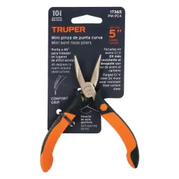 Alicates de punta curva 5" ComfortGrip CrVanadio Truper 17365 Truper-Alicates de punta curva 5" ComfortGrip CrVanadio Truper 173