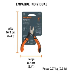 Alicates de Corte diagonal 4" ComfortGrip CrVanadio Truper 17367 Truper-Alicates de Corte diagonal 4" ComfortGrip CrVanadio Trup
