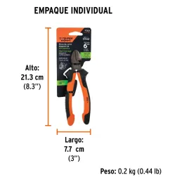 Alicates de corte diagonal 6" 1000v ComfortGrip CrVanadio Truper 17331 Truper-Alicates de corte diagonal 6" 1000v ComfortGrip Cr