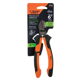 Alicates de corte diagonal 6" 1000v ComfortGrip CrVanadio Truper 17331 Truper-Alicates de corte diagonal 6" 1000v ComfortGrip Cr