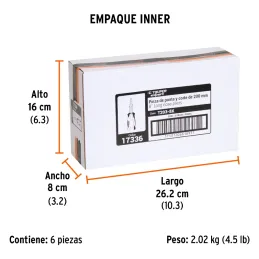Alicates de punta y corte 8" Aislado 1000v ComfortGrip CrVanadio Truper 17336 Truper-Alicates de punta y corte 8" Aislado 1000v 