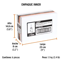 Alicates de punta y corte 6" Aislado 1000v ComfortGrip CrVanadio Truper 17334 Truper-Alicates de punta y corte 6" Aislado 1000v 