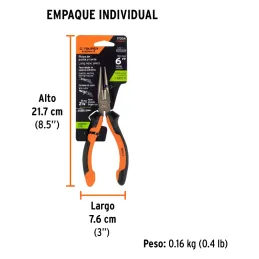 Alicates de punta y corte 6" Aislado 1000v ComfortGrip CrVanadio Truper 17334 Truper-Alicates de punta y corte 6" Aislado 1000v 