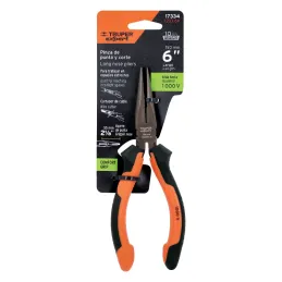 Alicates de punta y corte 6" Aislado 1000v ComfortGrip CrVanadio Truper 17334 Truper-Alicates de punta y corte 6" Aislado 1000v 