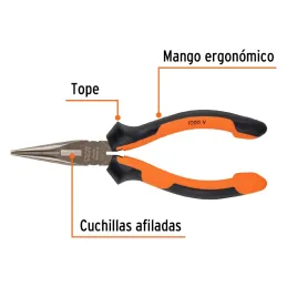 Alicates de punta y corte 6" Aislado 1000v ComfortGrip CrVanadio Truper 17334 Truper-Alicates de punta y corte 6" Aislado 1000v 