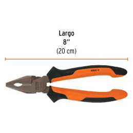 Alicates universal 8" Aislado 1000v ComfortGrip CrVanadio Truper 17330 Truper-Alicates universal 8" Aislado 1000v ComfortGrip Cr