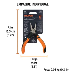 Alicates de punta y corte 5" ComfortGrip CrVanadio Truper 17366 Truper-Alicates de punta y corte 5" ComfortGrip CrVanadio Truper