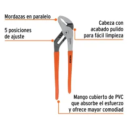 Alicates picoloro 10" Acarbono MangoPVC Truper 17351 Truper-Alicates picoloro 10" Acarbono MangoPVC Truper 17351 Fabricada en ac