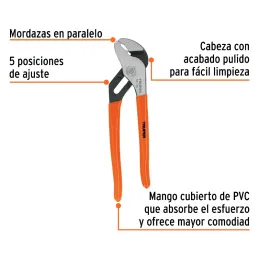 Alicates picoloro 8" Acarbono MangoPVC Truper 17350 Truper-Alicates picoloro 8" Acarbono MangoPVC Truper 17350 Fabricada en acer
