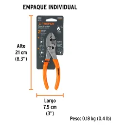 Alicates de mecanico 6" ACarbono MangoPVC Truper 17300 Truper-Alicate de mecanico 6" acero al carbono mango de vinil, PCH-6 1730