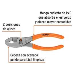 Alicates de mecanico 6" ACarbono MangoPVC Truper 17300 Truper-Alicate de mecanico 6" acero al carbono mango de vinil, PCH-6 1730