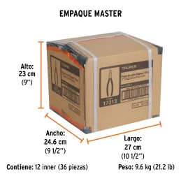 Alicates de corte diagonal 7" CrVanadio MangoPVC Truper 17313 Truper-Alicates de corte diagonal 7" CrVanadio MangoPVC Truper 173
