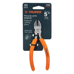 Alicates de corte diagonal 5" CrVanadio MangoPVC Truper 17311 Truper-Alicates de corte diagonal 5" CrVanadio MangoPVC Truper 173