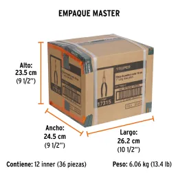 Alicates de punta y corte 7" CrVanadio MangoPVC Truper 17315 Truper-Alicates de punta y corte 7" CrVanadio MangoPVC Truper 17315