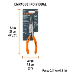 Alicates de punta y corte 7" CrVanadio MangoPVC Truper 17315 Truper-Alicates de punta y corte 7" CrVanadio MangoPVC Truper 17315