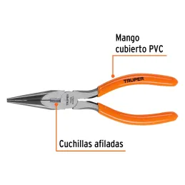 Alicates de punta y corte 7" CrVanadio MangoPVC Truper 17315 Truper-Alicates de punta y corte 7" CrVanadio MangoPVC Truper 17315