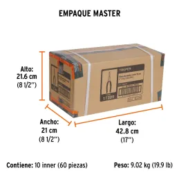 Alicates de punta y corte 6" CrVanadio MangoPVC Truper 17309 Truper-Alicates de punta y corte 6" CrVanadio MangoPVC  Truper 1730