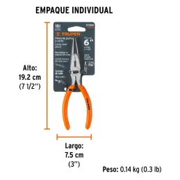 Alicates de punta y corte 6" CrVanadio MangoPVC Truper 17309 Truper-Alicates de punta y corte 6" CrVanadio MangoPVC  Truper 1730