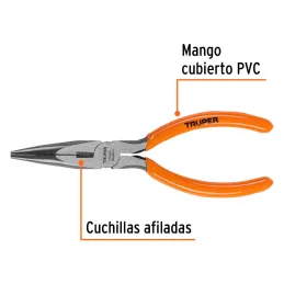 Alicates de punta y corte 6" CrVanadio MangoPVC Truper 17309 Truper-Alicates de punta y corte 6" CrVanadio MangoPVC  Truper 1730